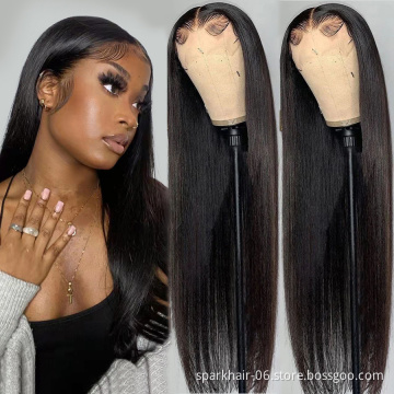 100% REAL HUMAN HAIR Bone Straight Lace Wig,Body Wave 13*4 4*4 Transparent Lace Wig,Cheap Closure Hd Lace Frontal Wigs